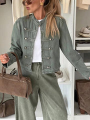 Button Detail Relaxed Utility Jacket