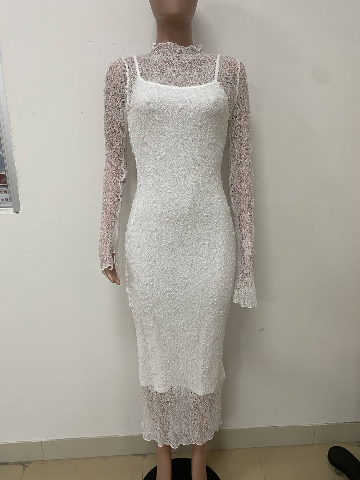 Elegant Lace See Through Bodycon Dress