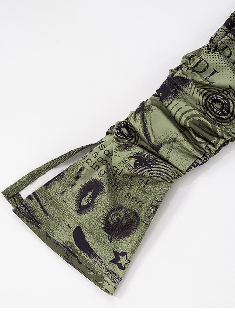 Casual High Waist Print Skinny Trousers