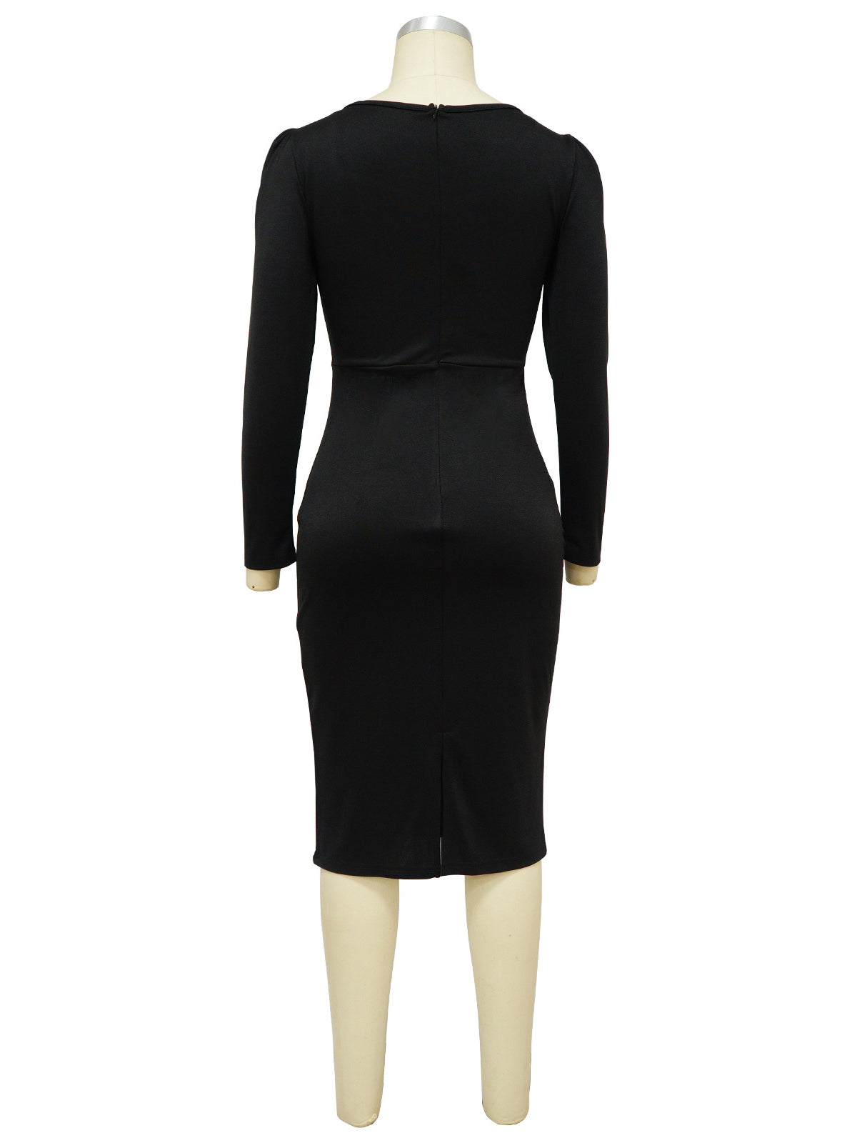 Square Neck Long Sleeve Bodycon Dress