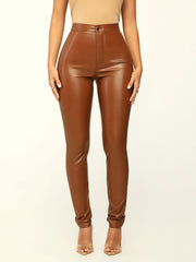 Fashion Tight Fitting Pu Leather Trousers