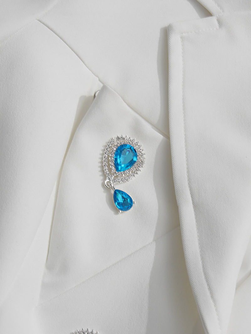 Fashion Simple Rhinestone Slim Blazer