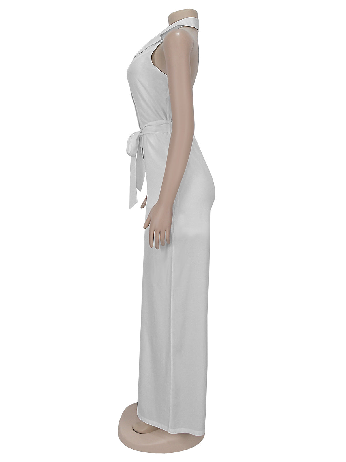 Fashion V-Neck Sleeveless Lace up Halter Jumpsuit