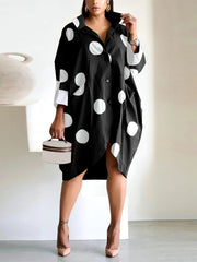 Fashion Print Loose Shirt Dress