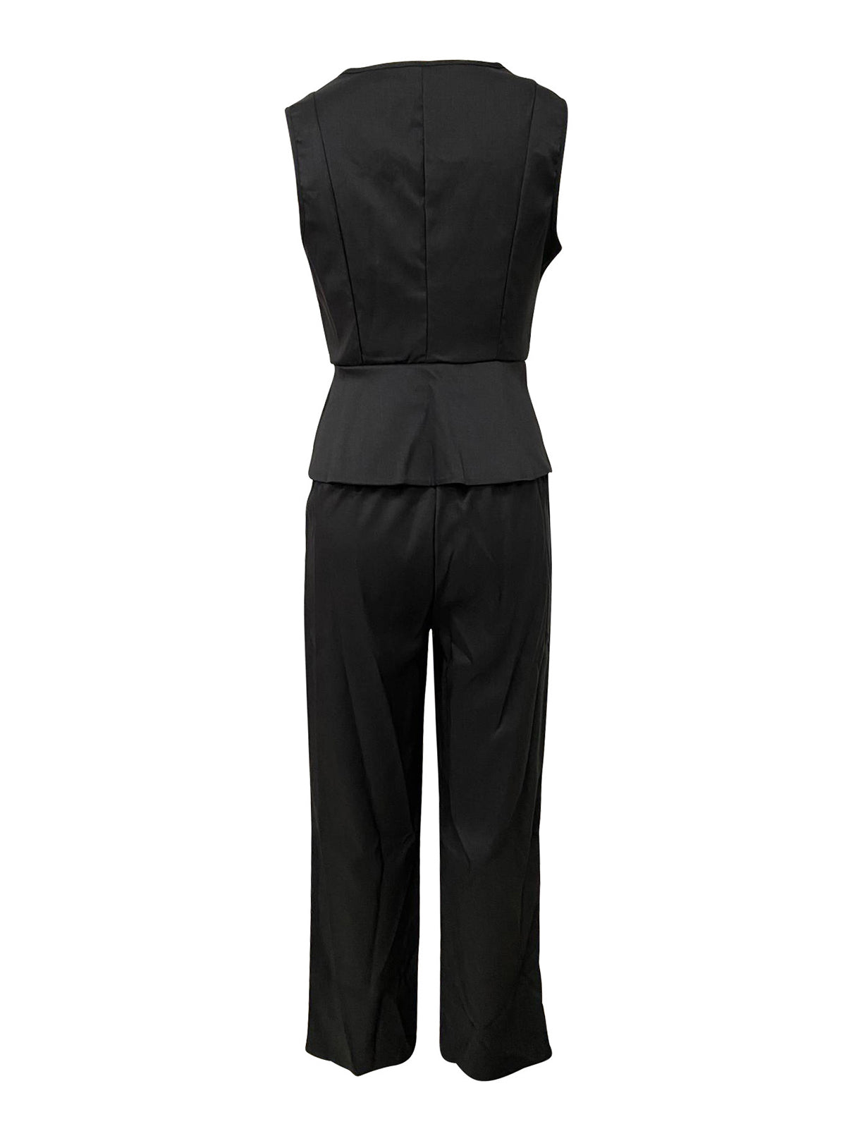 Elegant Sleeveless Slim Top And Pants Two Piece Set