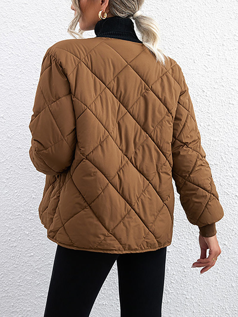 Small Lightweight Rhombus Puffer Casual Jacket