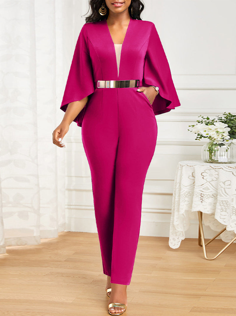 Fashion Batwing Sleeve Slim Jumpsuit