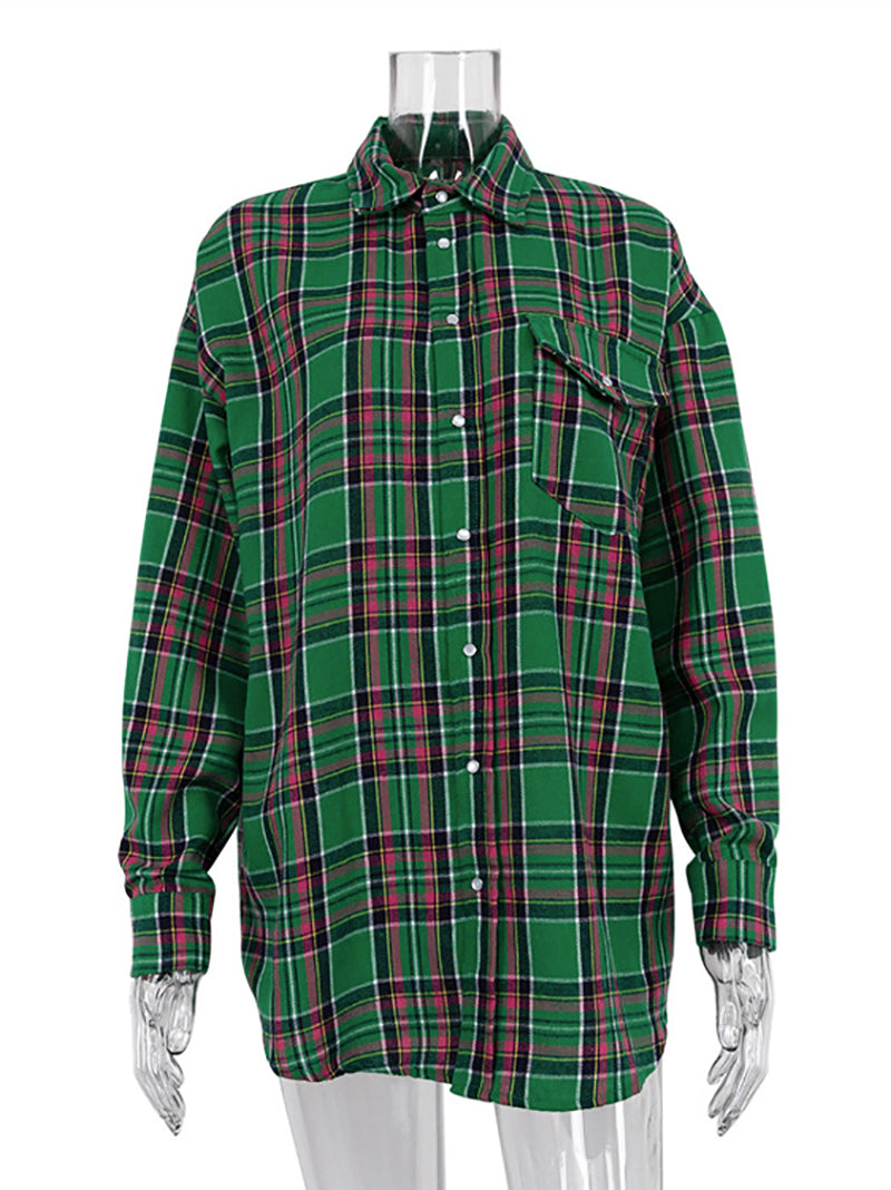 Retro Loose Casual Plaid Shirt