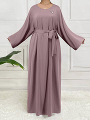 Casual Long Sleeve Round Neck Maxi Dress