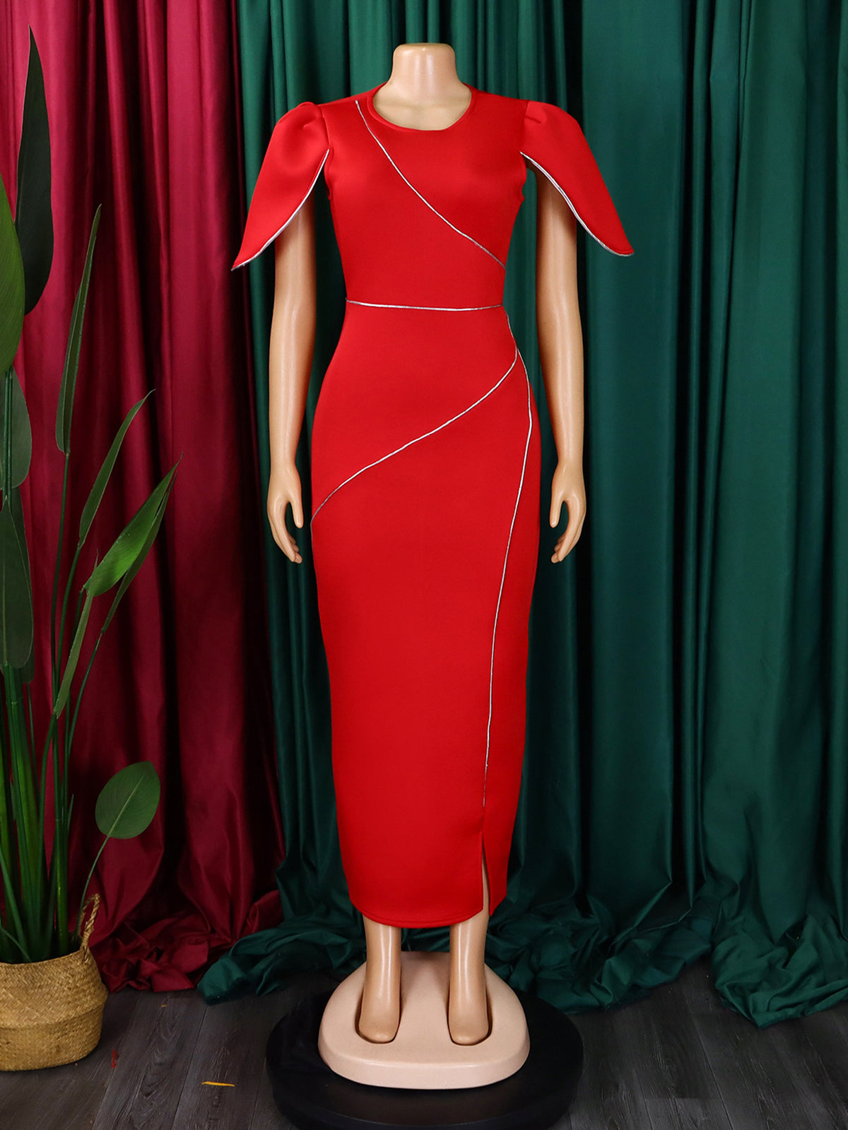Elegant Round Neck Bodycon Office Work Dress