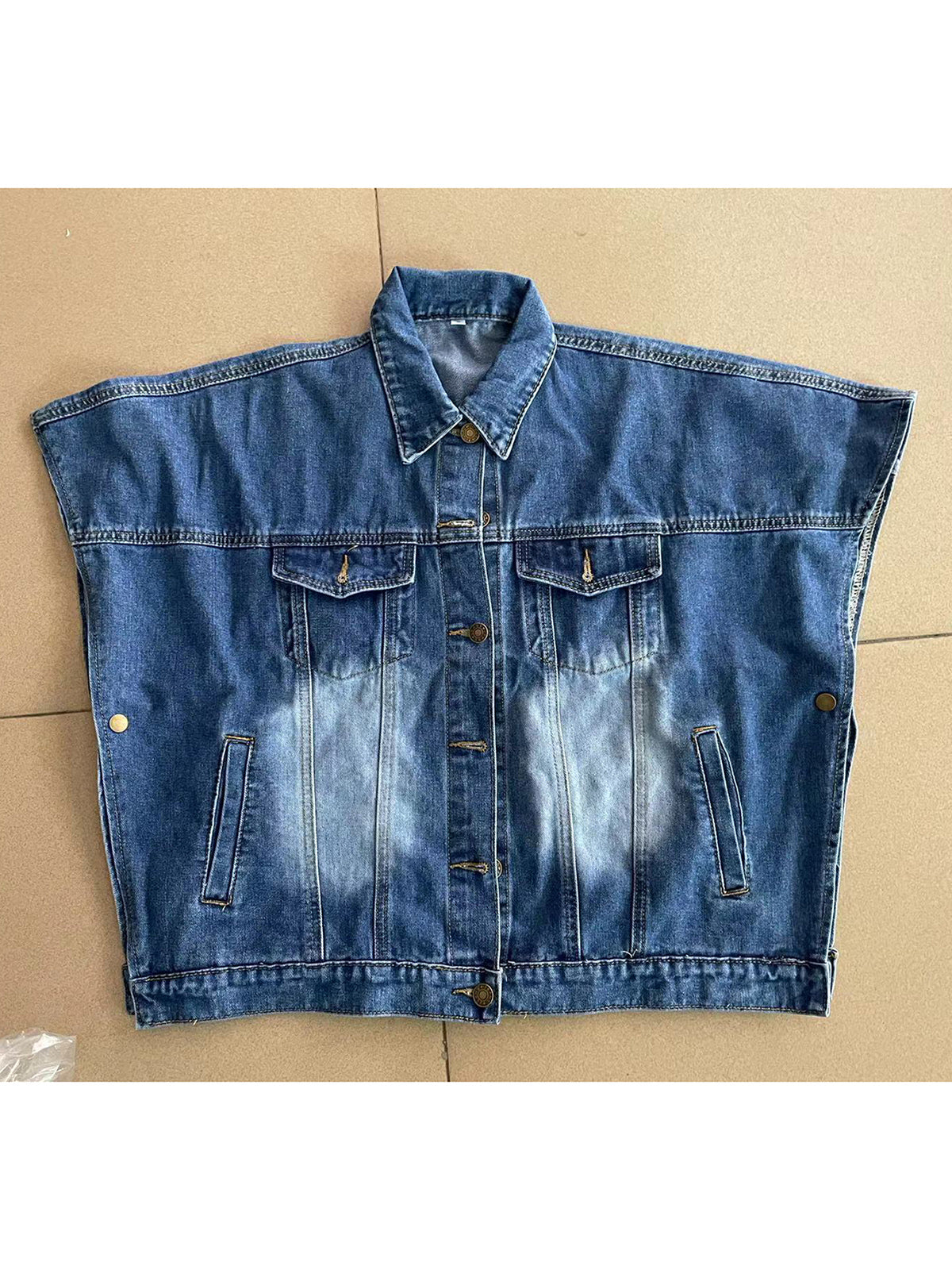 Irregular Cloak Design Denim Jacket