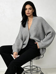 Solid Knit Button Cardigan