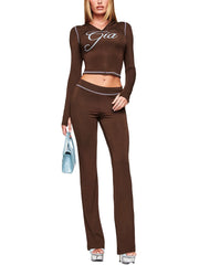 Casual Hoodie Zip Top And Pants Yoga Sports Sets