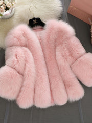 Paneled Faux Fur Short Jacket