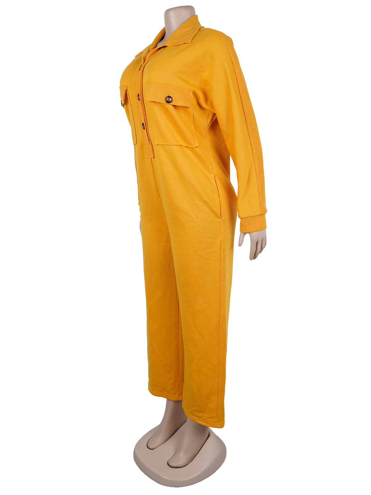 Plus Size Fashion Lapel Wide Leg Jumpsuit