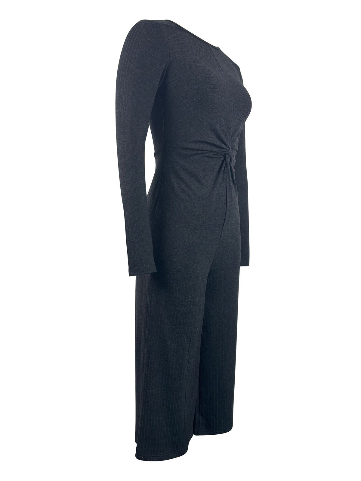 Round Neck Long Sleeve Wide leg Jumpsuit