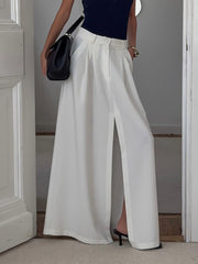 Fashion High Waist Front Slit Casual Long Skirt