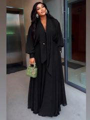 Polka Dot Belted Maxi Dress