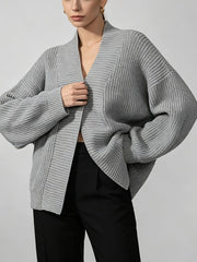 Solid Knit Button Cardigan