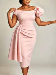 Women's Floral Ruffle Bodycon Midi Dress