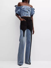 Casual High Waist Straight Leg Jeans