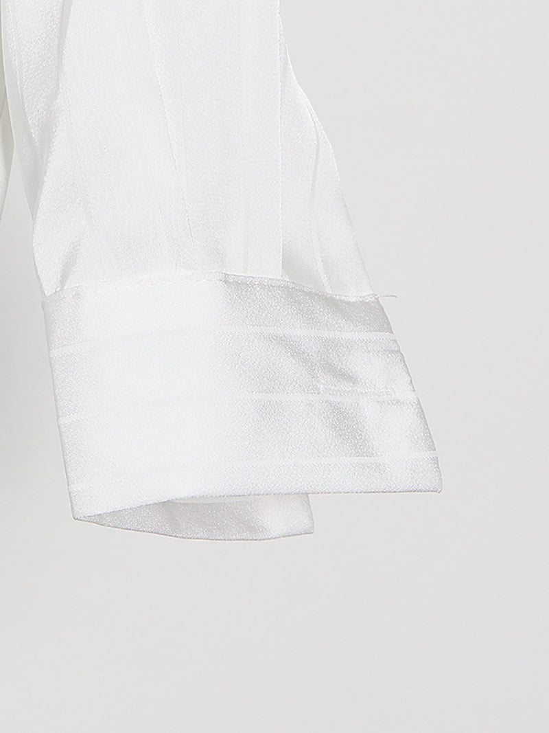 Casual Minimalist Button Decor Loose Blouses