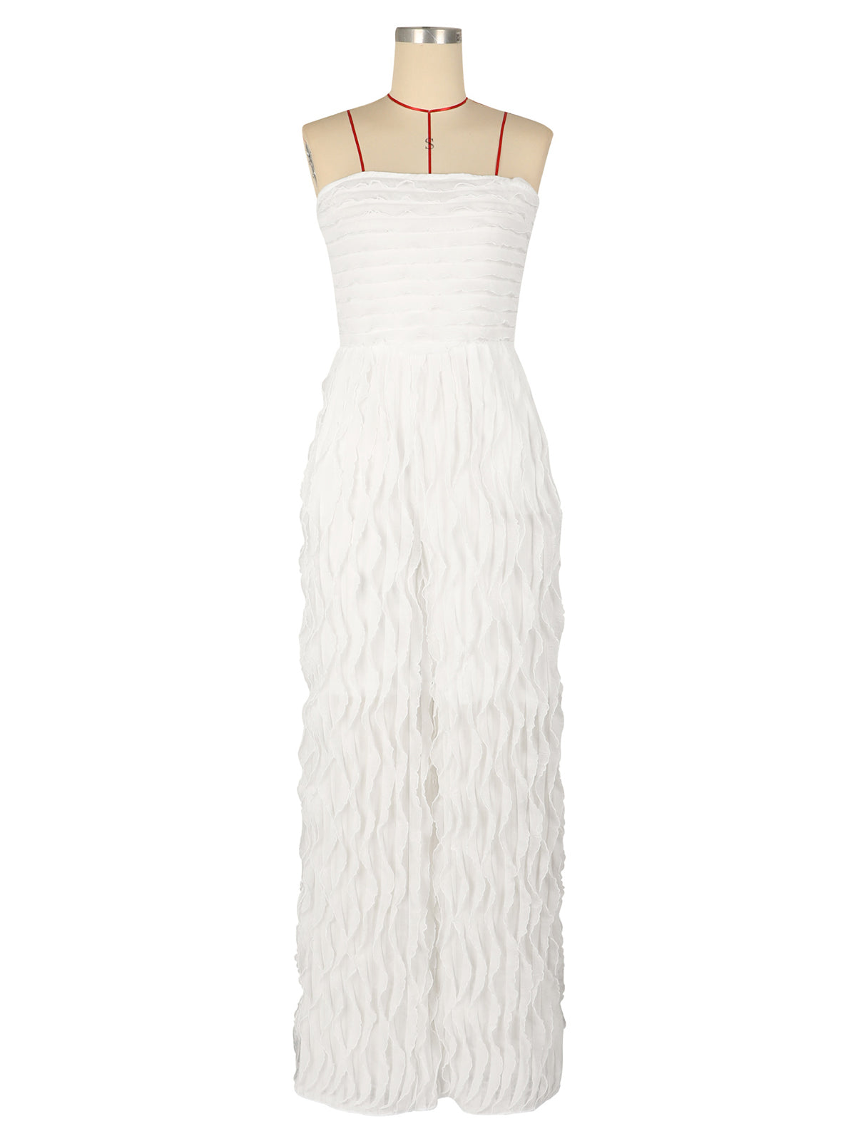 Fashion Summer Ruffled Strapless Tube Jumpsuit