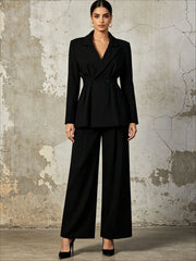 Tailored Blazer and Straight Pants Set