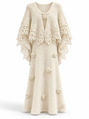 Crochet Shrug and Bustier Dress Set-boutique