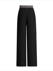 Color Block Wide Leg Tailored Pants