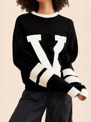 Letter Print Crewneck Pullover Hoodie