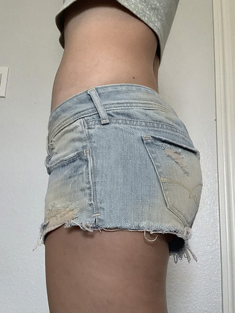 Fashion Low Waist Denim Short