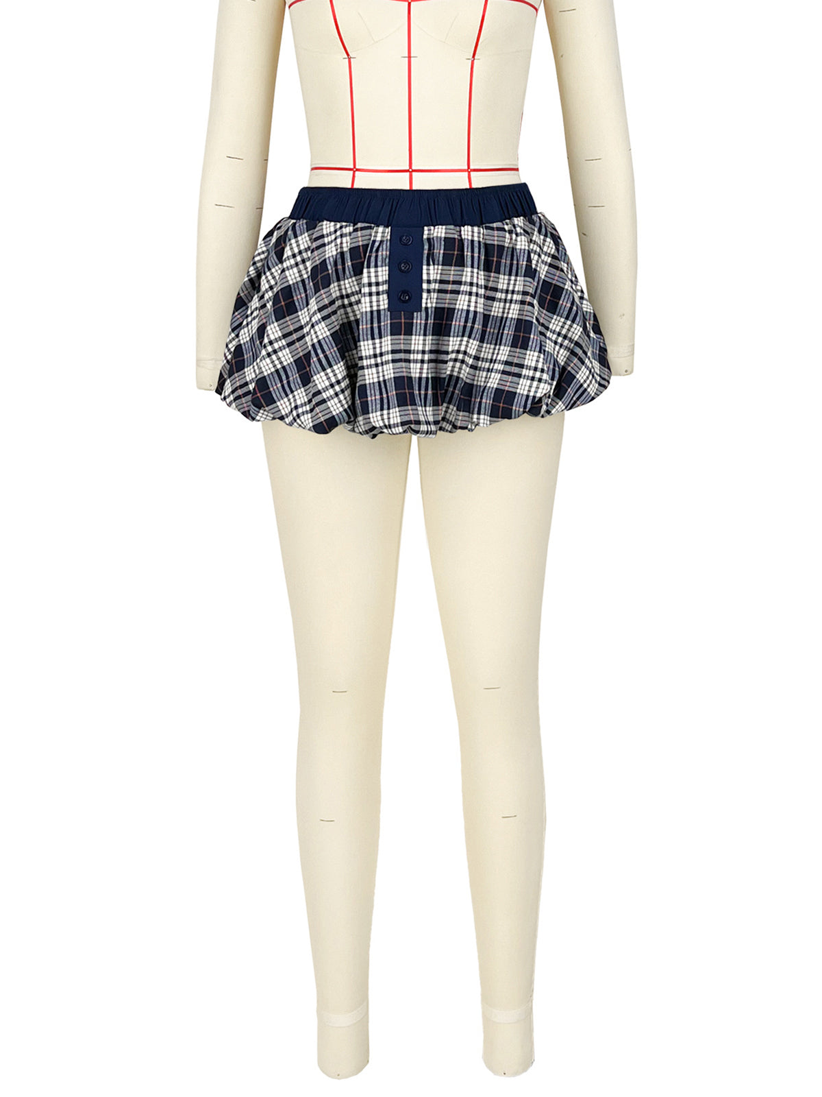 Fashion Plaid Bubble Mini Skort