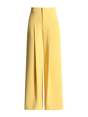 Elegant V Neck Blazer Elastic Waist Wide Leg Pants SuitSets