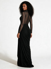 Rhinestone Mesh Mermaid Evening Dress-boutique