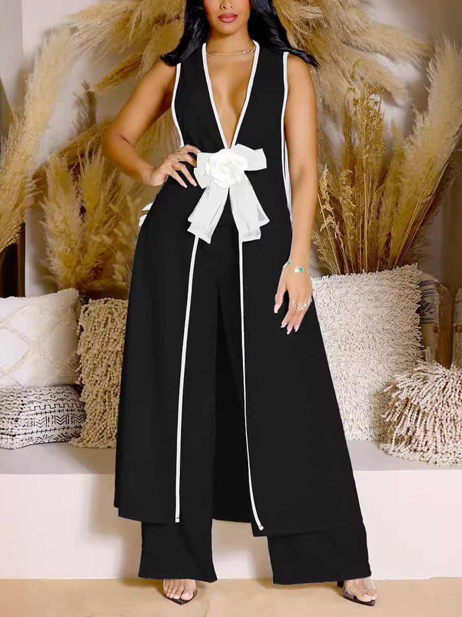 Newest Day-to-Night Monochrome Camellia Pants Set