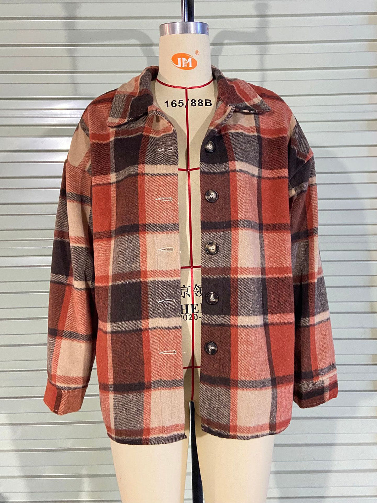 Fashion Flannel Plaid Shacket Jacket