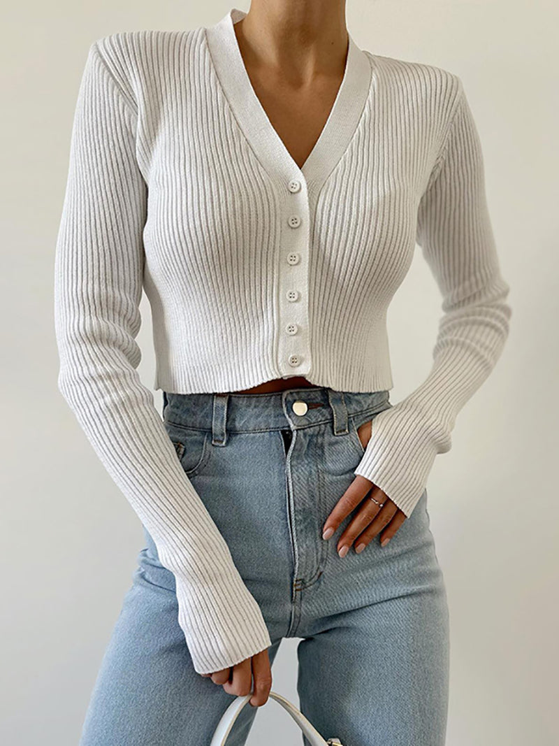 Fashion Slim Simple Knitted Cardigan