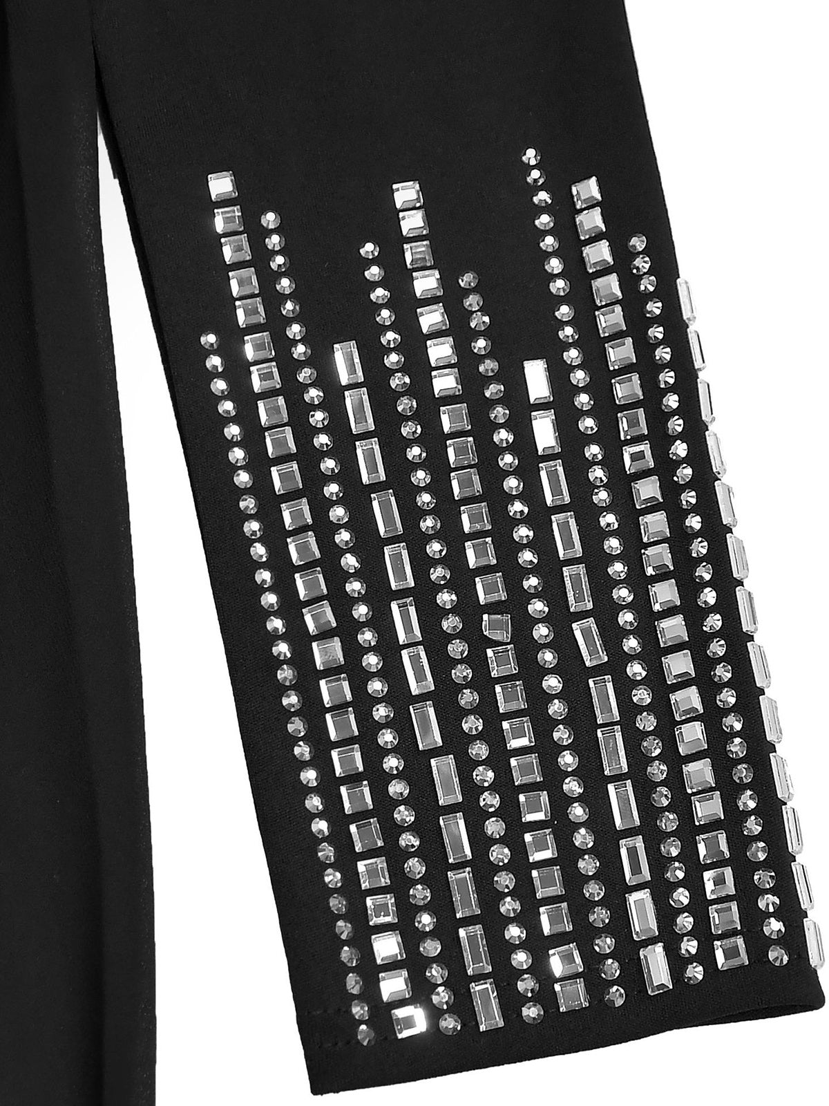 Elegant Rhinestone O Neck Slit Maxi Dress