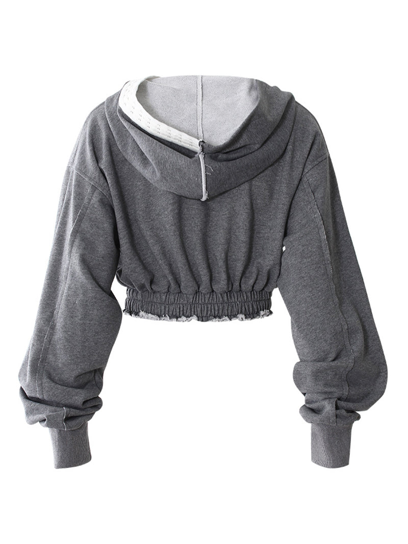 Color Irregular Hoodie Wide Leg Pants Set