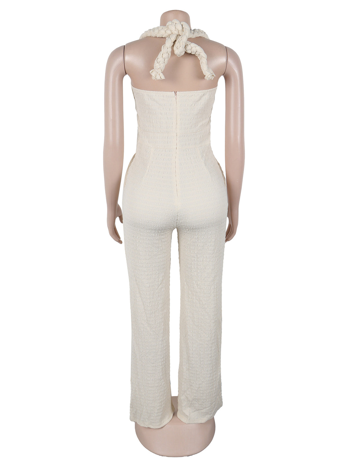 Halter Lace-up Hollow out Slim Straight Jumpsuit