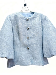 Fashion Metallic Tweed Peplum Jacket