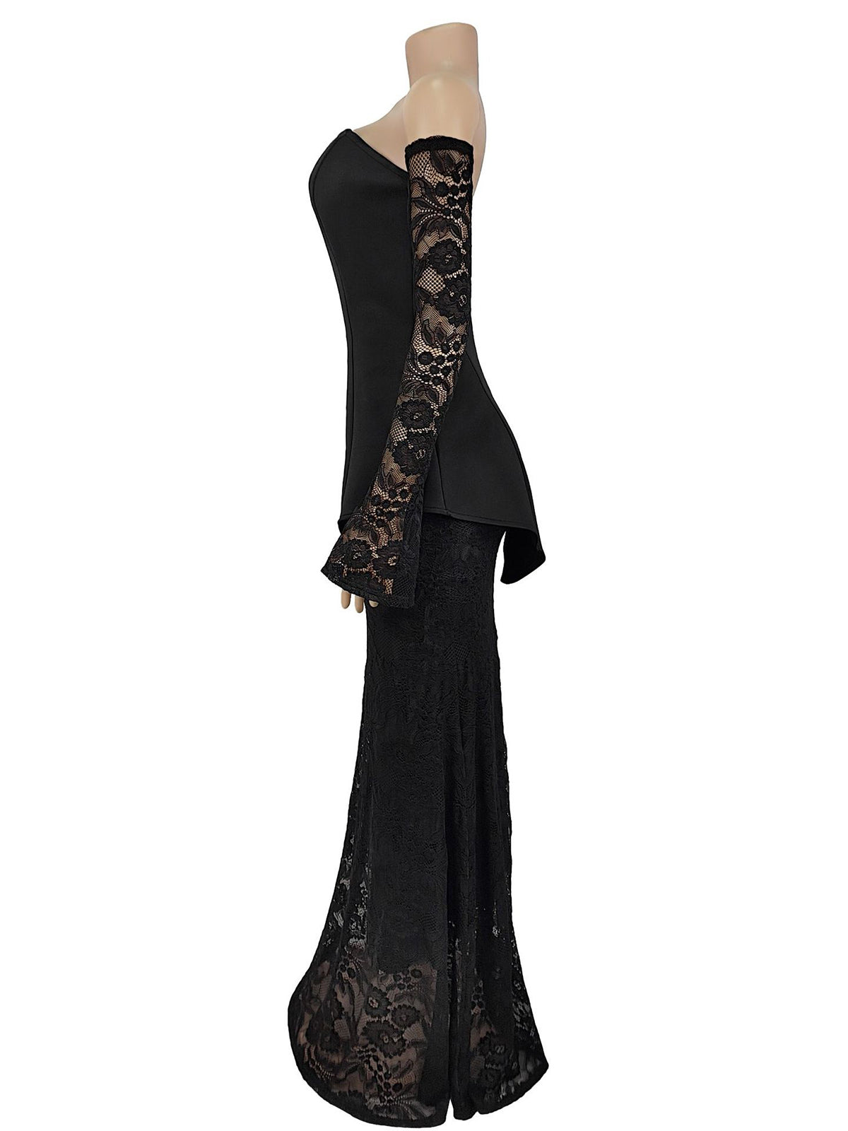 Elegant Tube Top Lace Fishtail Skirt Two Piece Set