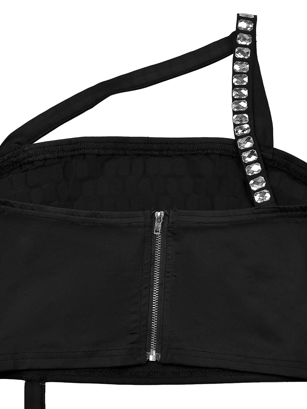Rhinestone Embellished Tube Cropped Skirt Sets