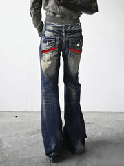 Vintage Ripped Loose Casual Flared Jeans