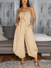 Strapless Wide Leg Jumpsuit