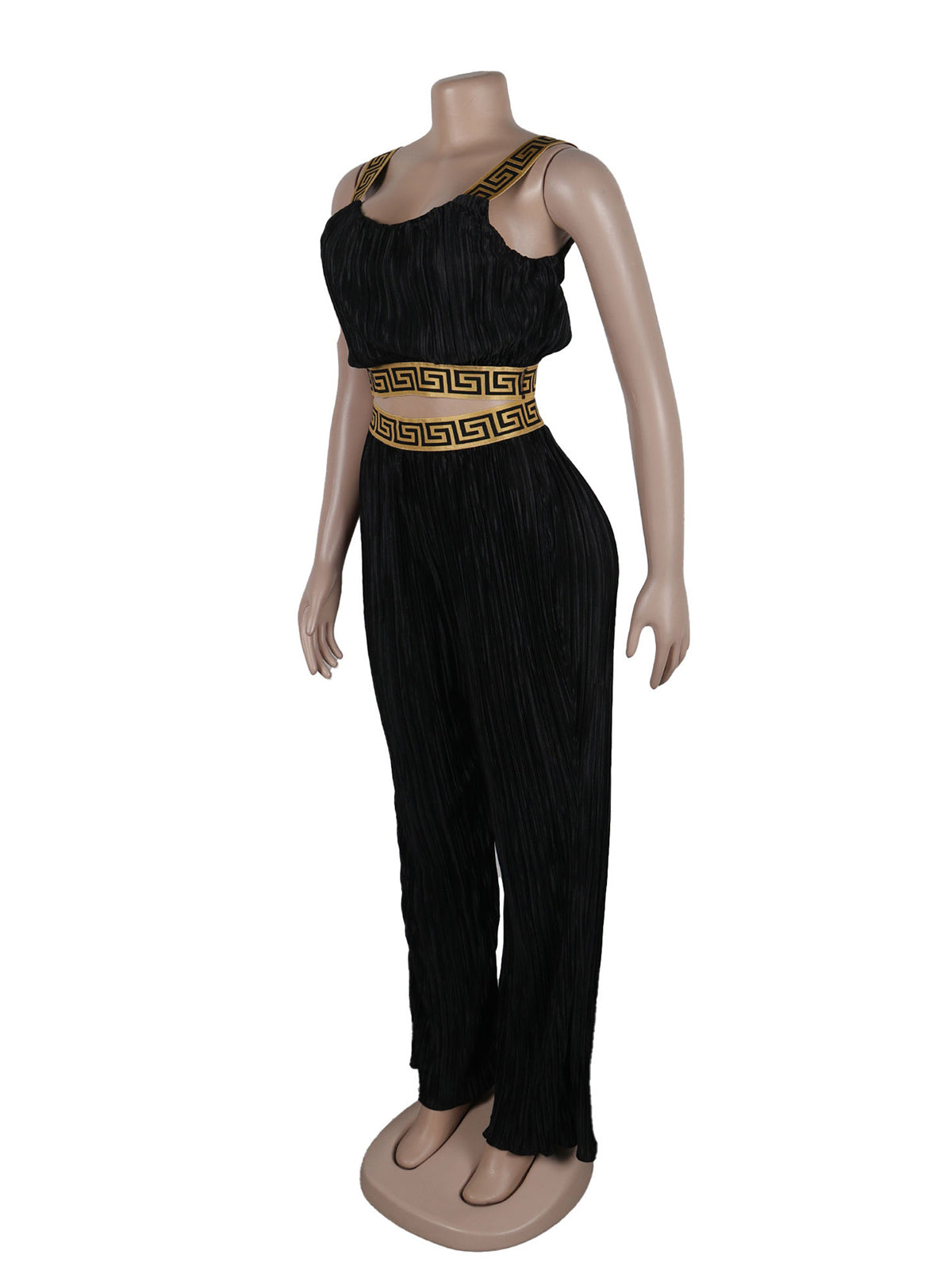 Casual Crop Vest Wide leg Pants Set