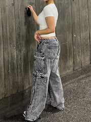 Casual Loose Straight Jeans Cargo Pants