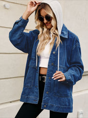 Classic Oversized Detachable Hood Denim Jacket