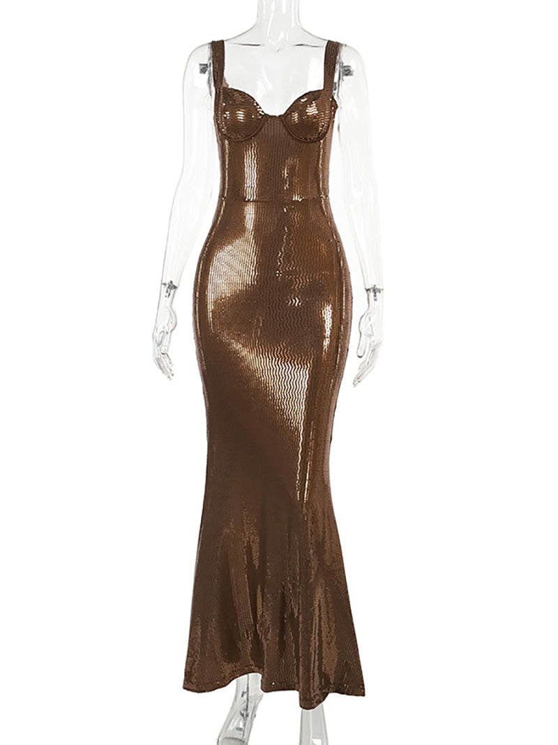 Sexy Sequin Slim Club Fishtail Dress